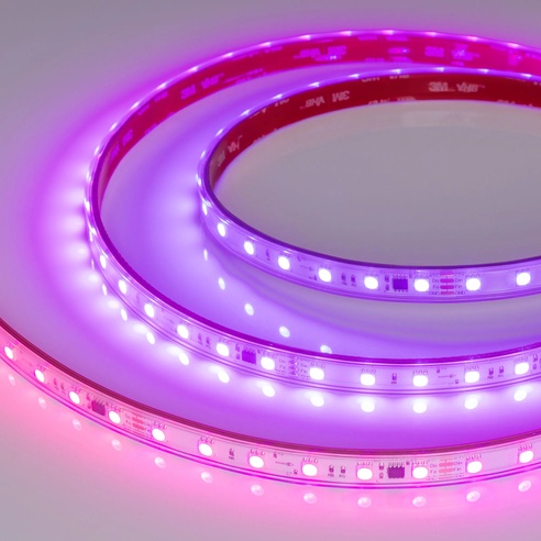 Лента светодиодная герметичная SPI-PS-B60-12mm 24V RGB-PX6-BPT (12 W/m, IP67, 5060, 5m) (Arlight, бегущий огонь)