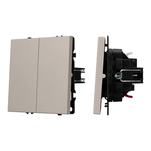 Механизм выключателя двухклавишный непроходной SWT-NOBE-MK02-SFPL-CA (230V, 10A) (Arlight, Кашемир)