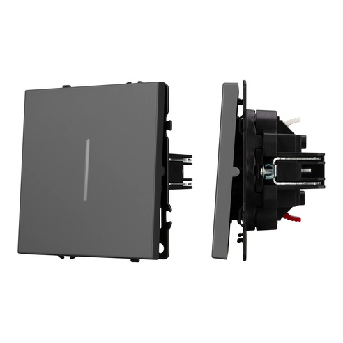 Механизм выключателя одноклавишный непроходной LED SWT-NOBE-MK01-SFPL-L-GR (230V, 10A) (Arlight, -)