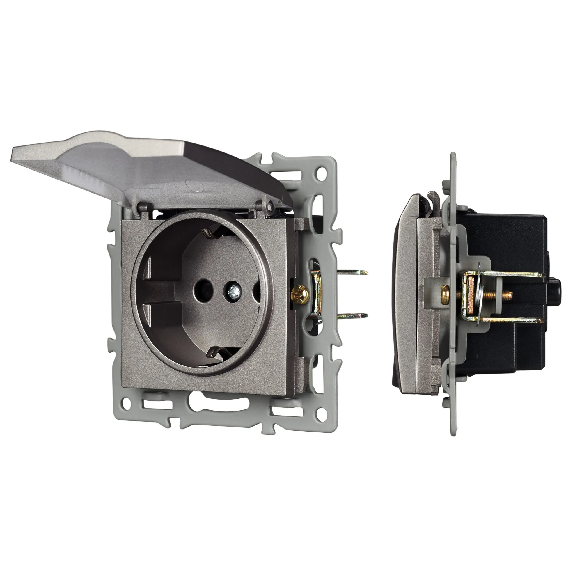 Механизм розетки влагозащищённый SCT-MCP-PL-GR (250V, 16A) (Arlight, -) - изображение товара