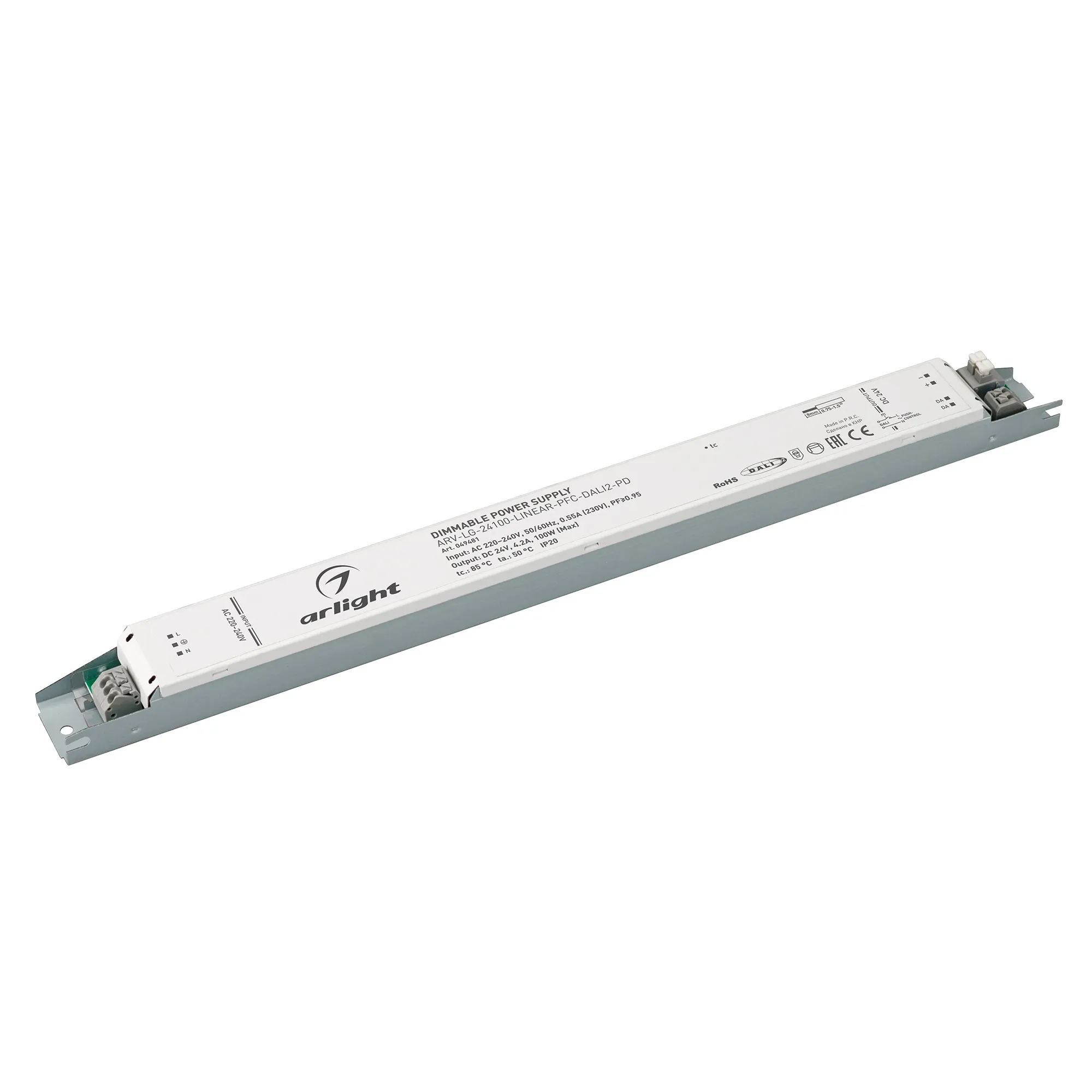 Блок питания ARV-LG-24100-LINEAR-PFC-DALI2-PD (24V, 4.2A, 100W) (Arlight, IP20 Металл, 5 лет) - изображение товара
